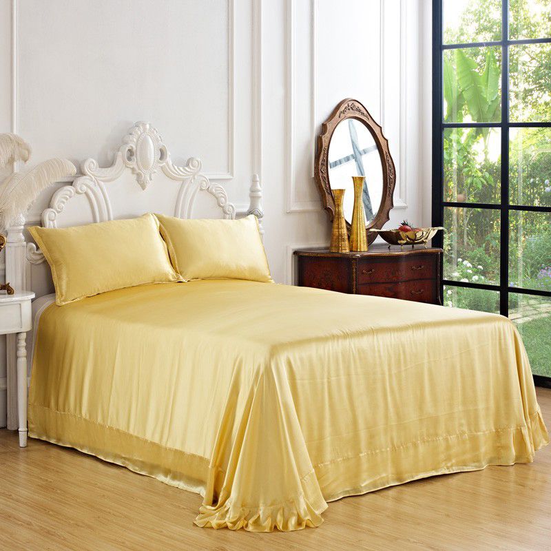 Cotton Bed Sheet 3-Piece Solid Color Tear Resistant Sheet Set