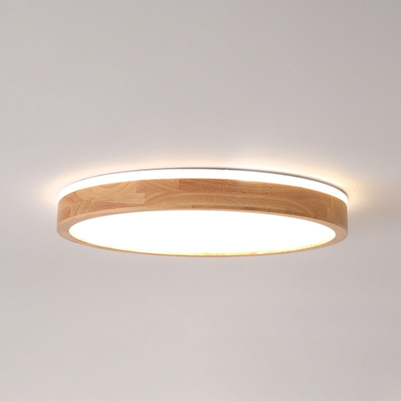 Plafonnier LED de forme ronde, montage encastré en bois de Style Simple et moderne pour le salon