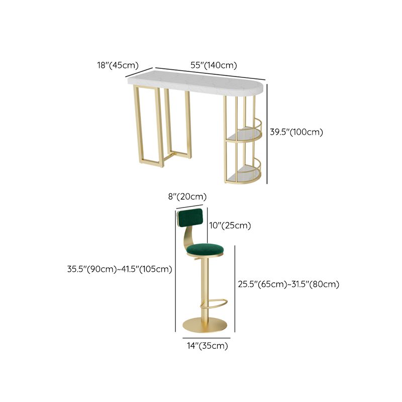 Contemporary Counter Height Pub Set 1/3/5 Pcs Bar Table and Stools with Metal Frame
