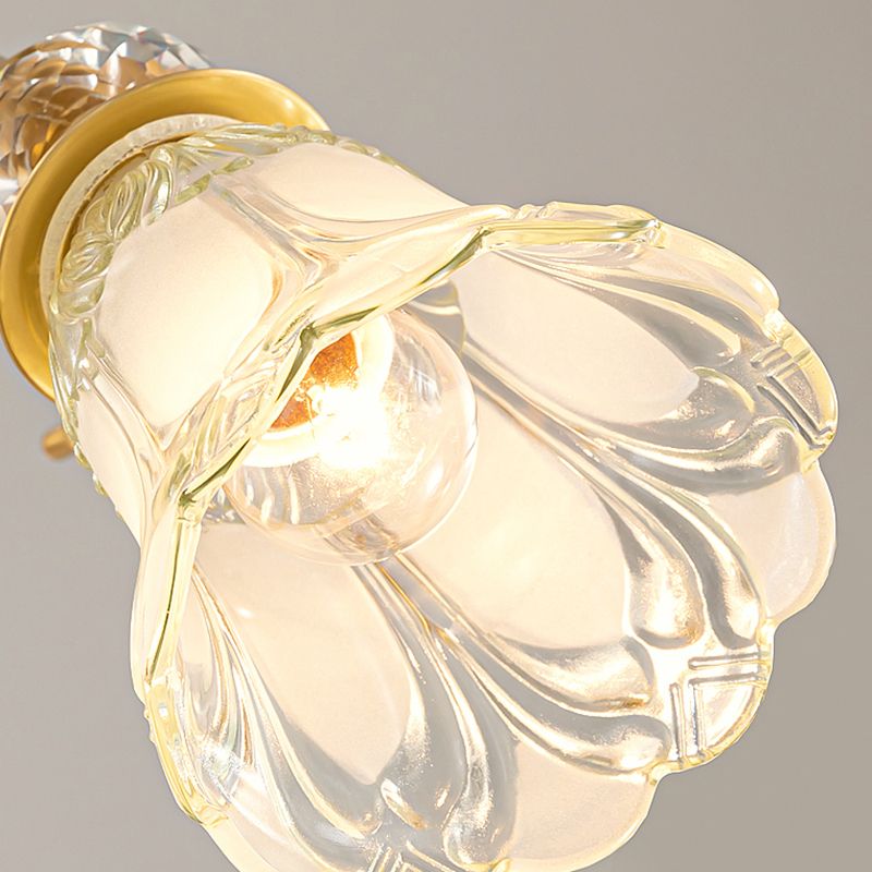 Bell Shape Crystal Flush Light Modern Style Multi Lights Flush Mount Ceiling Light in Gold