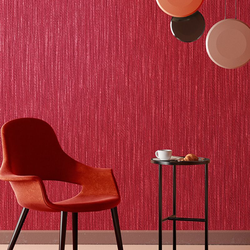 Postmodern Stripes Wallpaper 33' x 20.5" Contemporary Wall Decor for Wedding Room in Bright Red