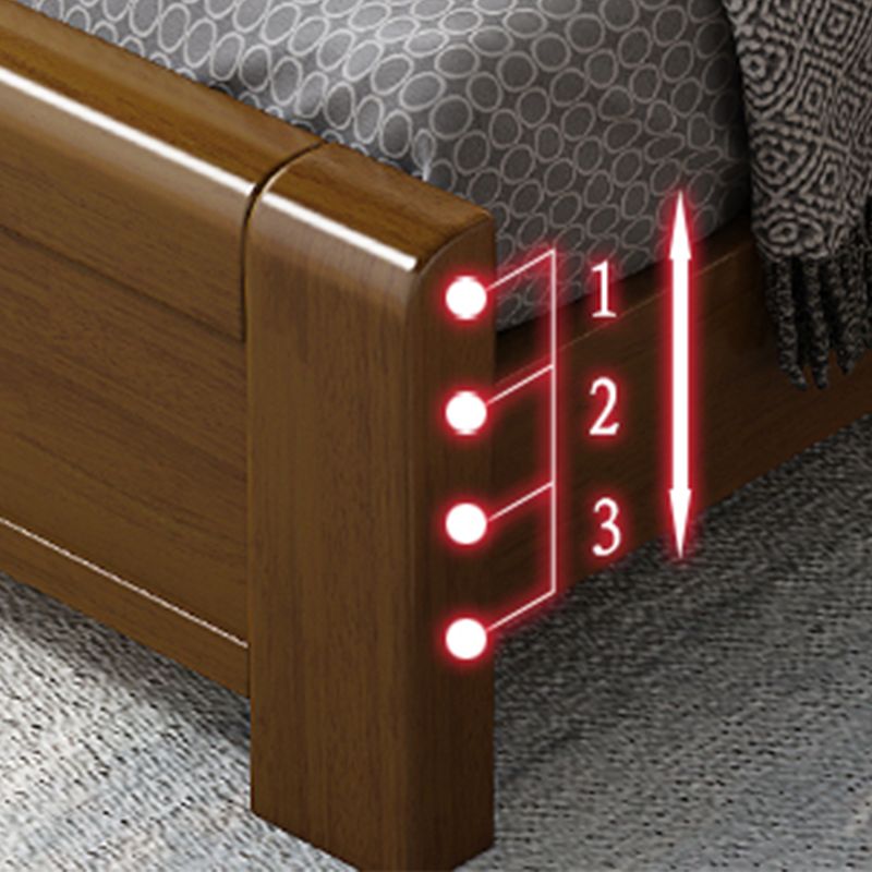 Traditional Pine Wood with Headboard Rectangular Panel Standard Bed