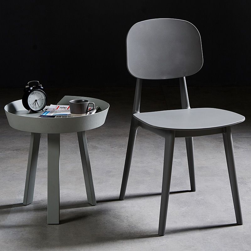 Scandinavian Restaurant Plastic Side Chair Open Back Matte Finish Dining Chair