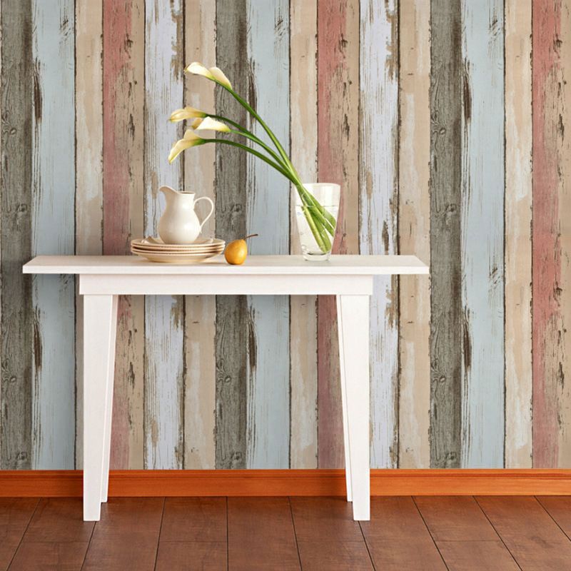 Retro Rustic Wood Wallpaper Non-Pasted Vinyl Wall Decor 33'L x 20.5"W