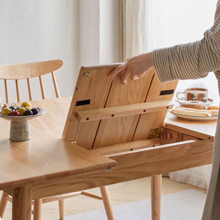 Modern Style Rectangle Extendable Wood Dining Table, 47.2" x 31.5" x 29.5"