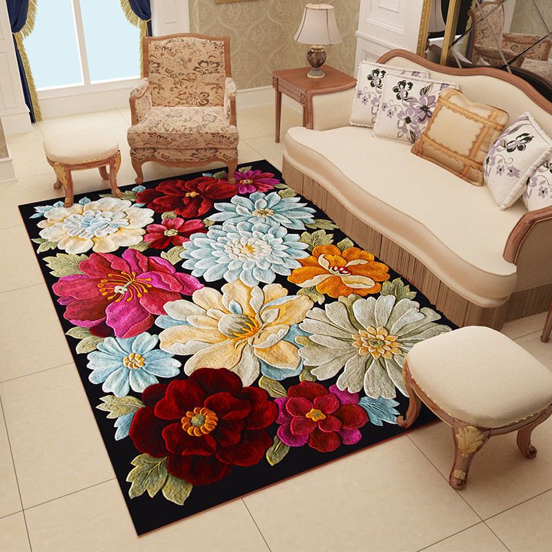 Light Gold Deer Rug Polyester Modern Rug Washable Rug for Living Room