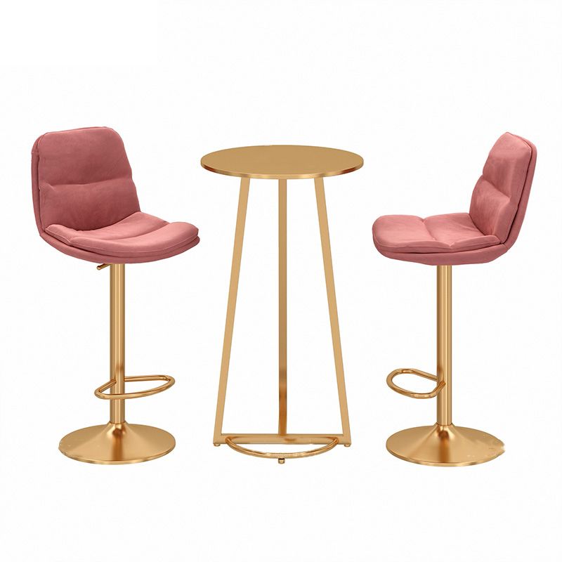 Modern Round Metal Bar Table Set 1/3 Pieces for Kitchen Dining Room