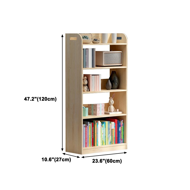 10.6" D Solid Wood Bookshelf Modern Open Storage Bookcase with Multi Shelves