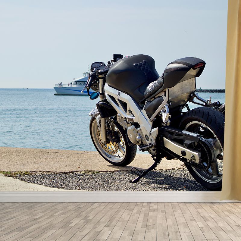 Unique Design Motorcycle Mural Wallpaper Contemporary Wall Covering for Home Decoration