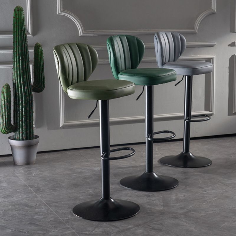 Contemporary Faux Leather Counter Stool Fabric Cushion in Matte Finish for Home