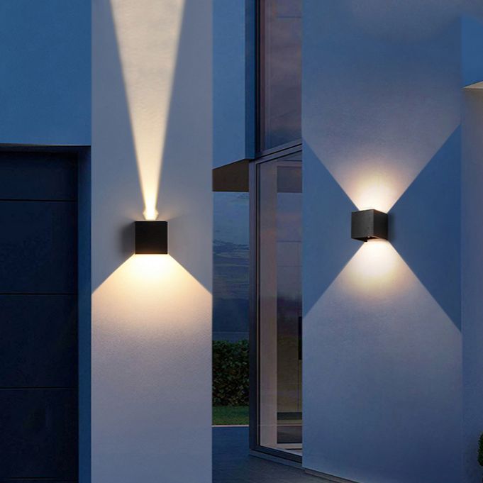 Modern Aluminum Wall Light Cube Shape 2 Lights LED Wall Washer for Outdoors