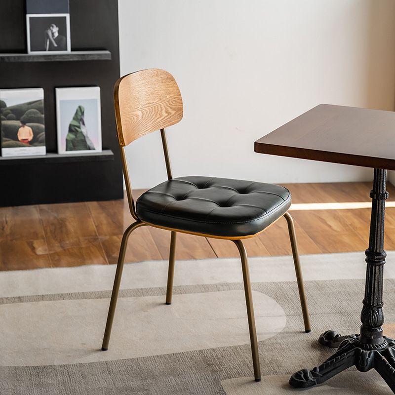 Upholstered Industrial Dining Chair Metal Dining Room Kitchen Chair