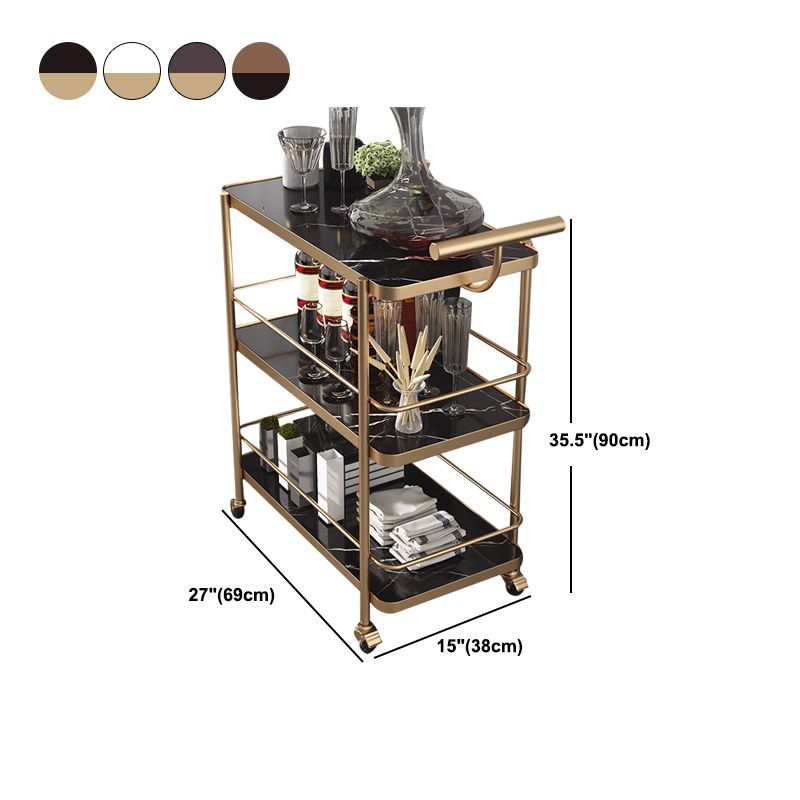 35.43" High Modern Prep Table Rolling Stone Prep Table for Dining Room