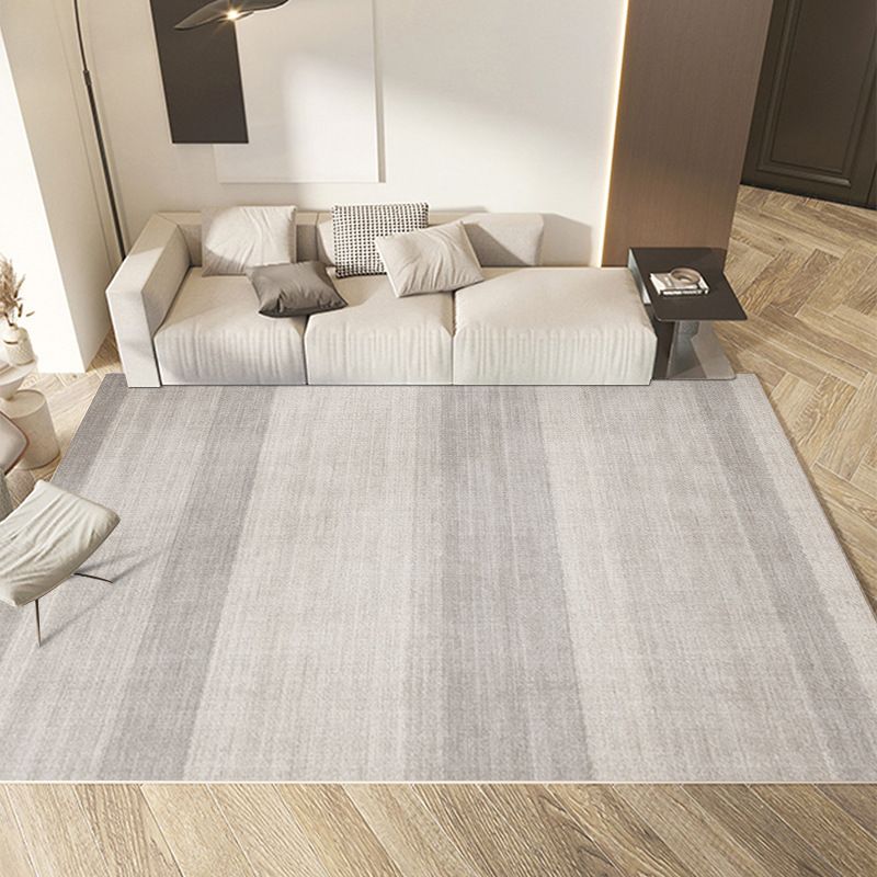 Light Grey Striped Carpet Polyester Casual Carpet Stain Resistant Carpet for Sitting Room