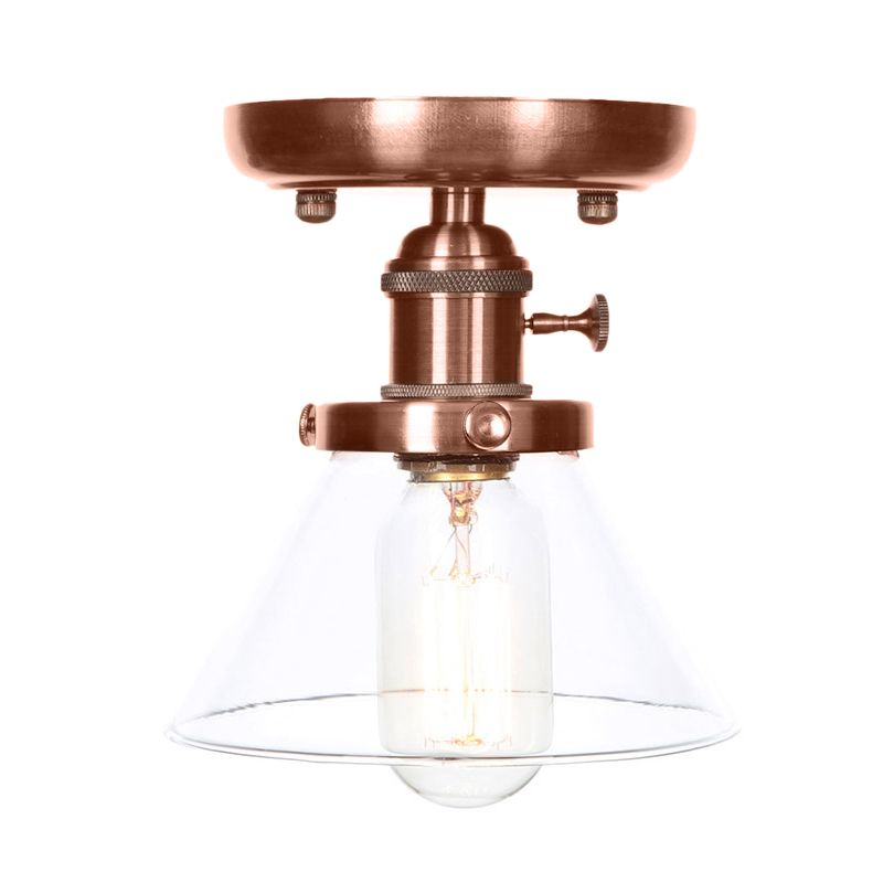 1 Apparecchio di illuminazione in vetro in vetro industriale a cono leggero/campana semifulpa