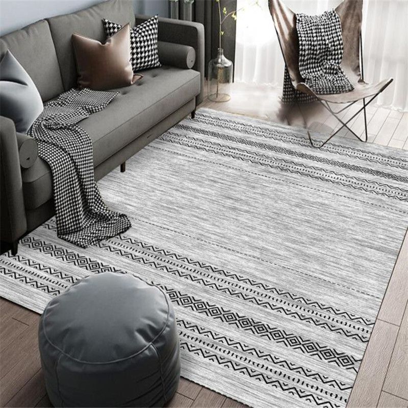 Casual Multi-Color Tribal Rug Cotton Blend Geometric Pattern Area Carpet Anti-Slip Machine Washable Indoor Rug for Room
