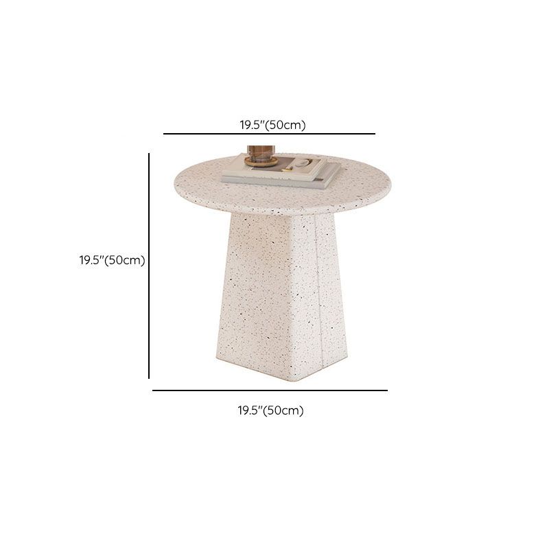 Round White Metal Coffee Table Modern Cocktail Table for Living Room