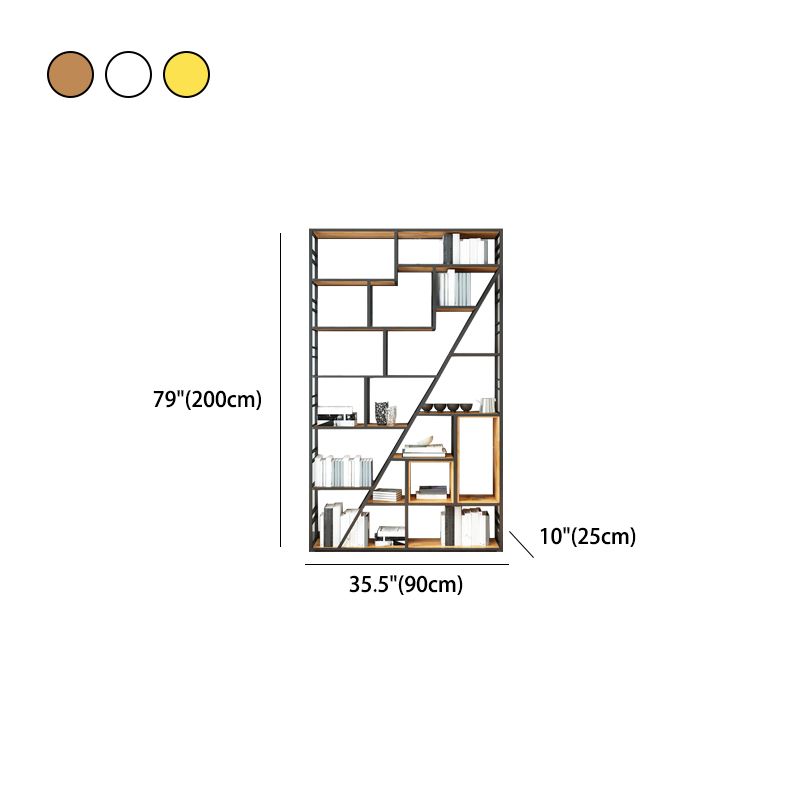 10" W Open Storage Bookcase Modern Metal Frame Bookshelf with Shelves