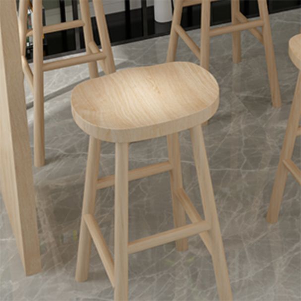 Contemporary Rectangle Bar Table Set 1/7 Pcs Solid Wood Bar Table and Backless Stools