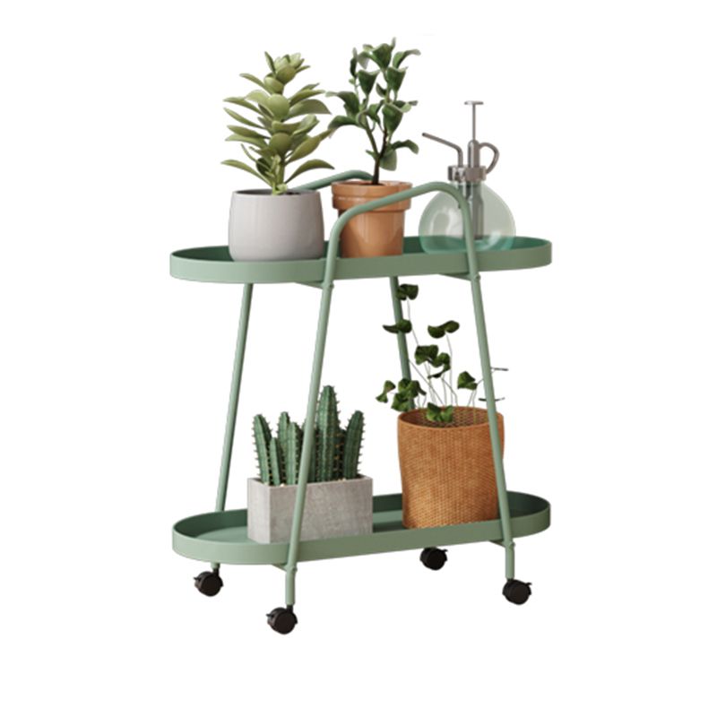 25.19" Tall Metal Side Table Oval 4 Legs Sofa Side Accent Table