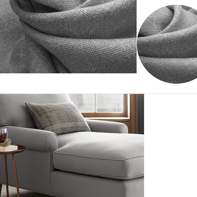 Modern Cushioned Chaise Lounge Rolled Arms Chaise for Bedroom
