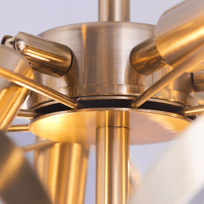 Nordic Metal Chandelier Geometric Pendant Lamps with Clear Glass for Living Room