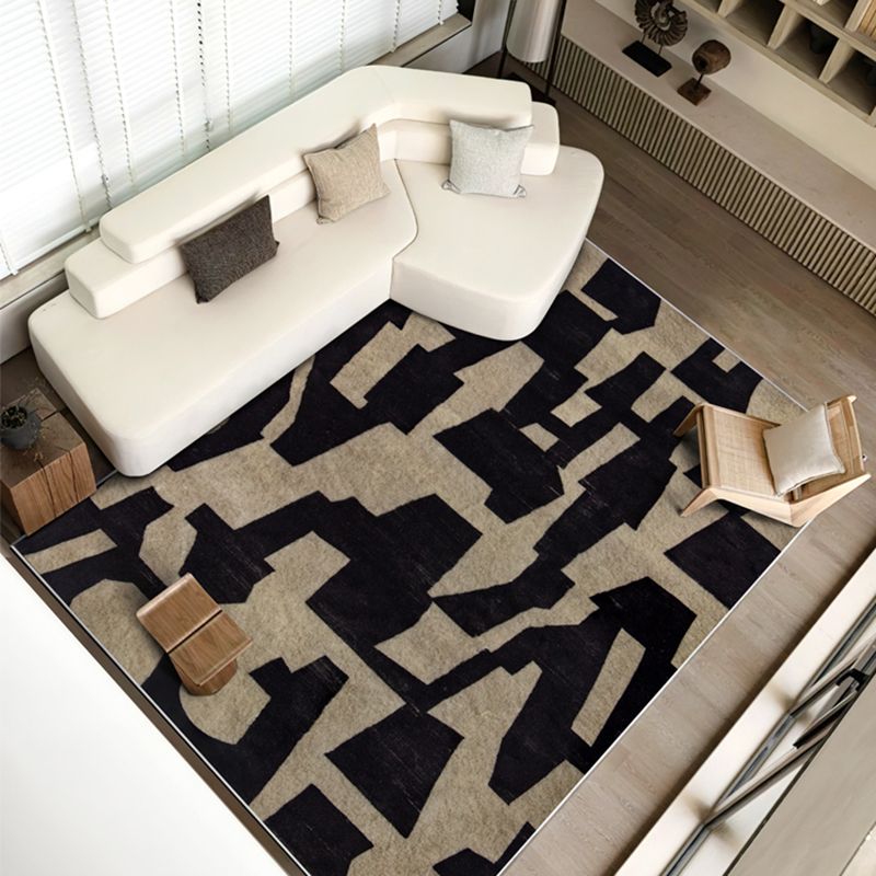 Stylish Geometric Print Rug Modern Polyester Area Rug Stain Resistant Carpet for Home Decor