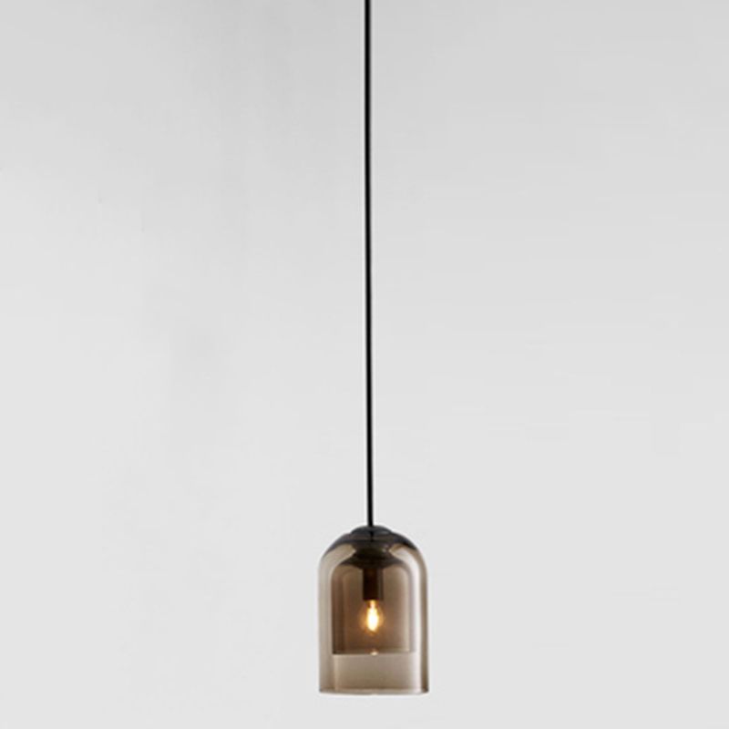 5,9 Zoll breite Glocken Mini-Glas hängend Licht moderner minimalistischer Esszimmer Ein-Bulb-Beleuchtungsstoffe