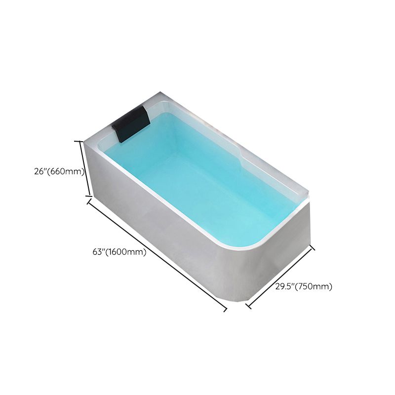 Modern Acrylic Soaking/Whirlpool Bathtub Rectangle Back to Wall Bathtub