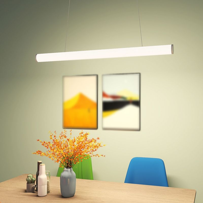 1 luminaire linéaire linéaire modernisme suspension à l'île métallique en blanc