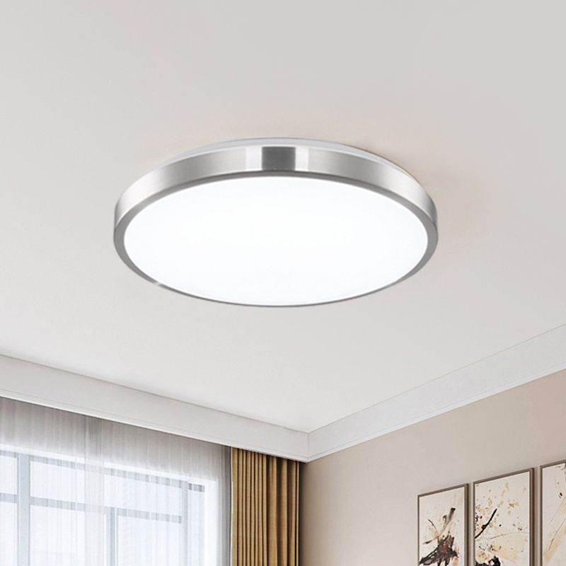 Acryl Circular LED Plafond Flush Minimalisme Silver Flush Mounted Light voor slaapkamer, 10 "/11" /16 " Wide