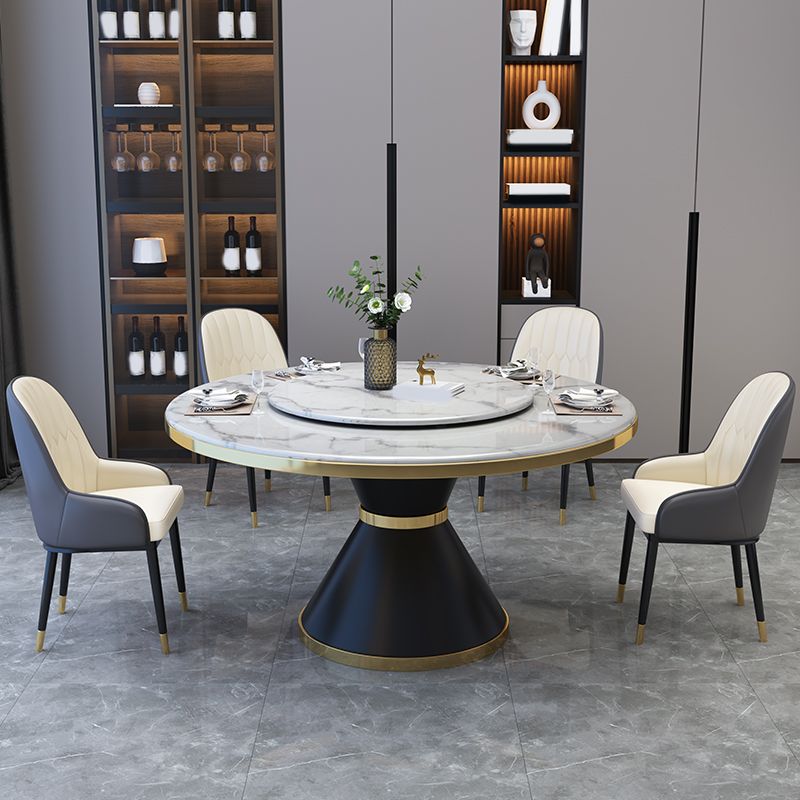 Glam Marble Furniture 5/7/9/11 Standard Height Dining Room Furniture Set for Home
