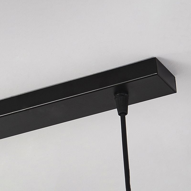 Black Industrial Pendant Light Linear Shape Island Light with Metal Shade for Living Room