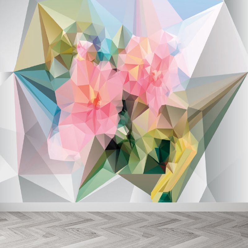 Diamond Pattern Mural Decal Modern Decorative Kitchen Wall Covering, Made to Measure