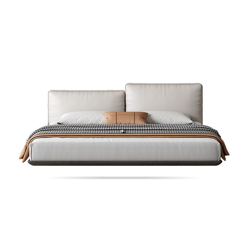 Modern Style Upholstered Headboard/white Grey Leather Suspension Bed