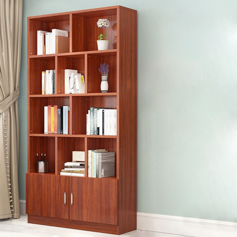 Closed Wooden Bookcase Modern Home Living Room Cabinet Bookshelf
