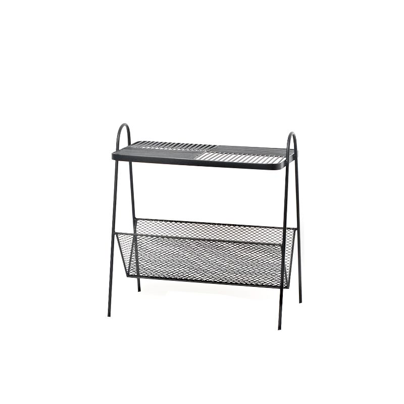 23.22" Tall Rectangle Top Side Table Iron Sled Base End Table