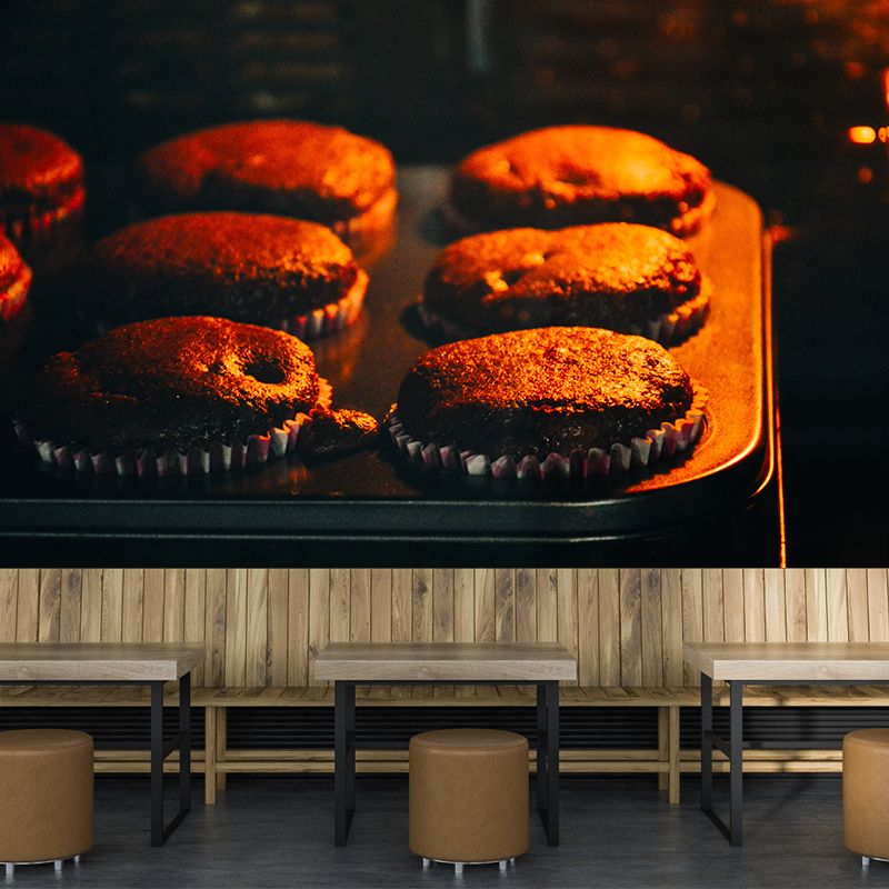 Mini Cake Mural Wallpaper Contemporary Mildew Resistant Commerce Shop Decoration