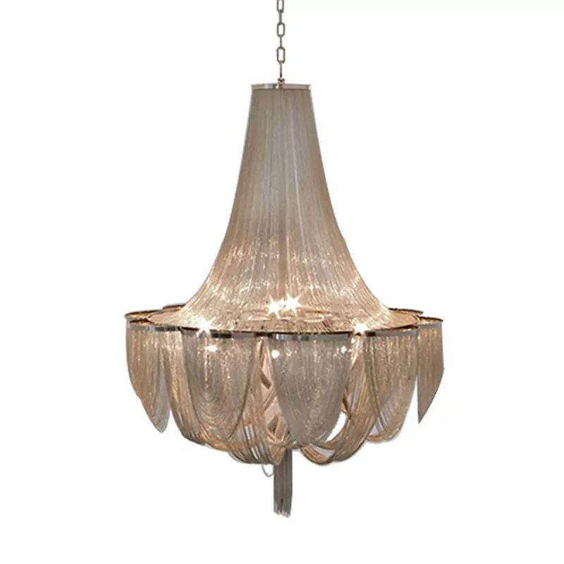 Draping Chandelier Light Fixture Modern Aluminum Living Room LED Pendant Lighting Fixture