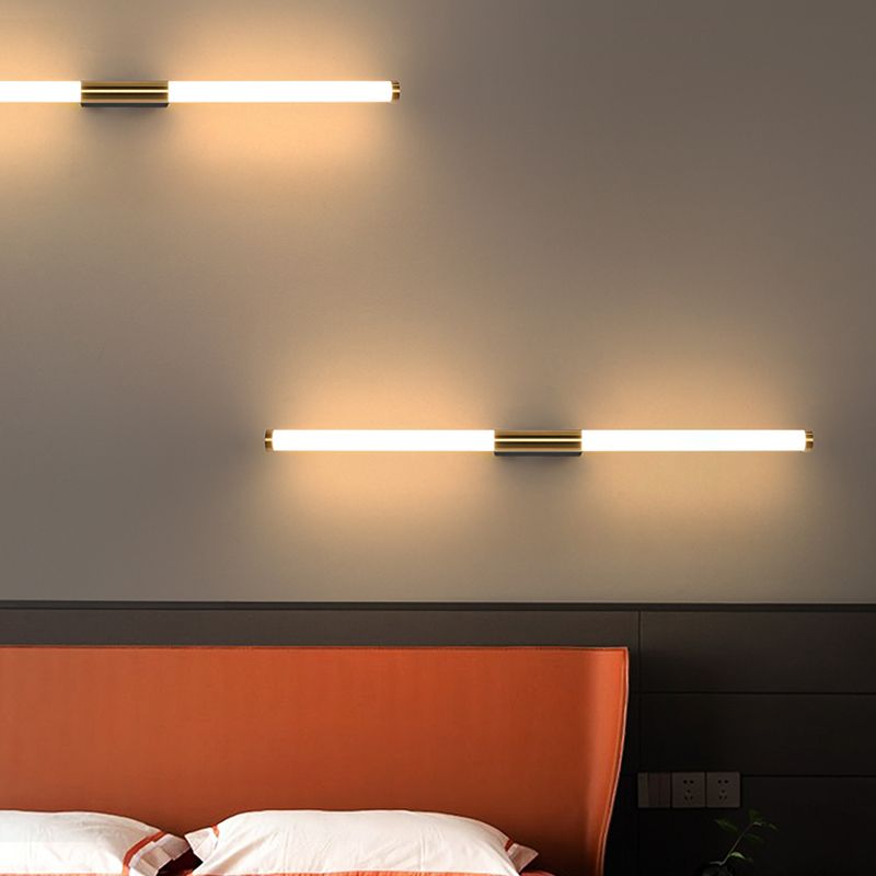 Lampada da parete dritta in metallo MODERNO MODERNO MODIALE LED LED LIGHT PER BAGNI