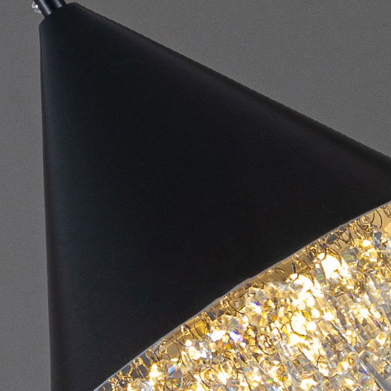 Multi Lights Geometric Suspension Pendant Modern Style Crystal Down Lighting