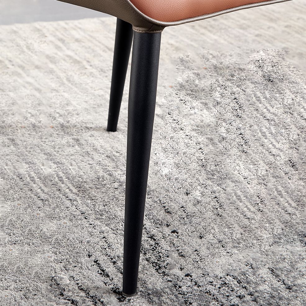 Sillón de interior contemporáneo con respaldo de alas, silla de comedor tapizada de metal (juego de 2)