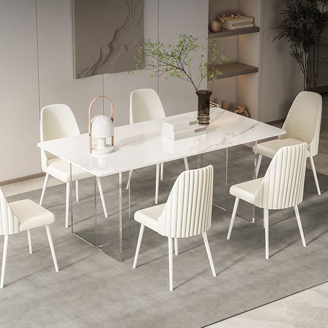 Sintered Stone Top Table Double Pedestal Table for Home Kitchen Dinner