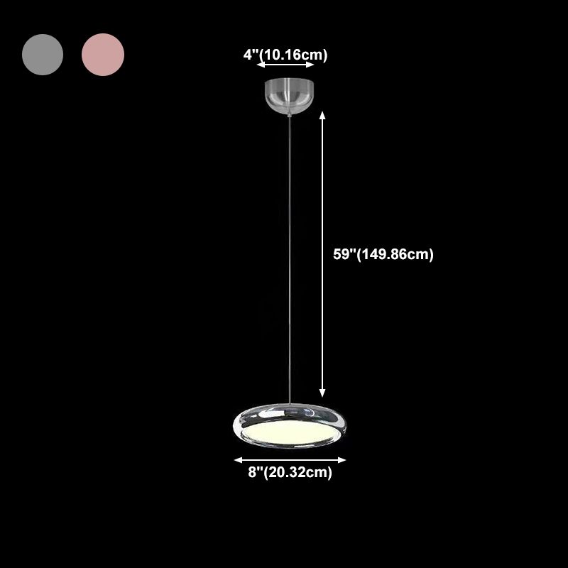 Simplicité Suspension à LED circulaire lampe à manger en métal