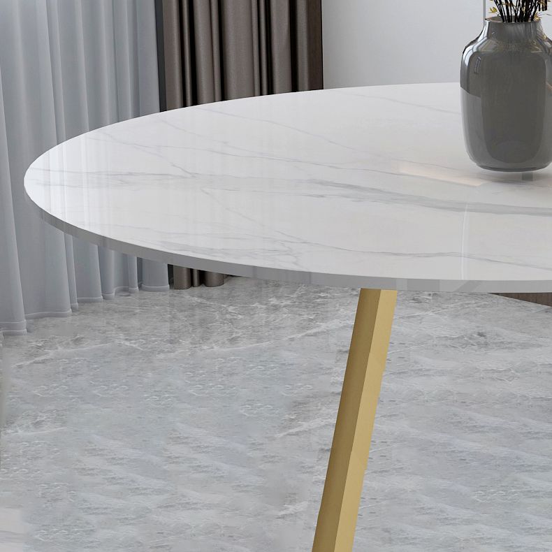 Tavolo da pranzo rotondo contemporaneo bianco sinterizzato in pietra tavolo da pranzo con base di piedistallo