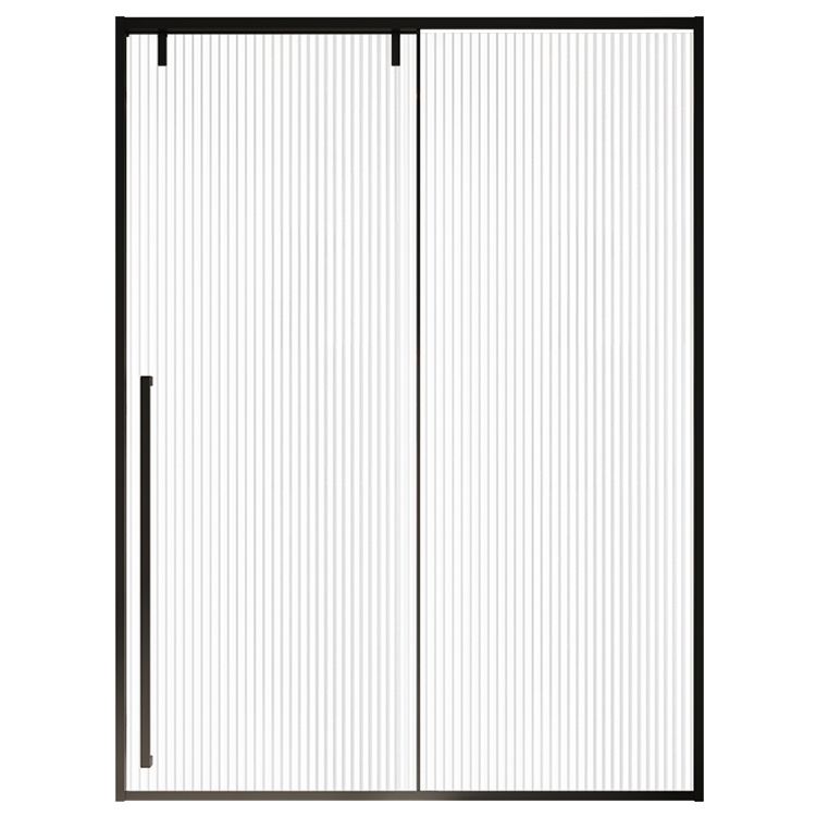 Semi Frameless Stainless Steel Frame Single Sliding Glass Shower Door