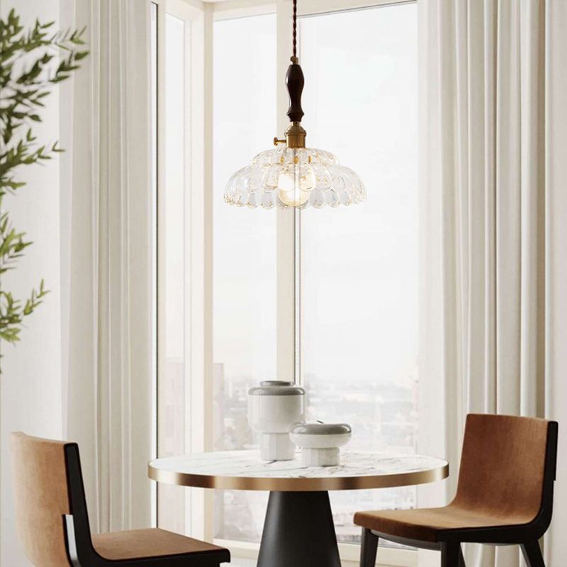 Coppa di vetro Copertura Ombra appeso Luci sospese in stile industriale 1 lampada appesa alla luce per camera da letto