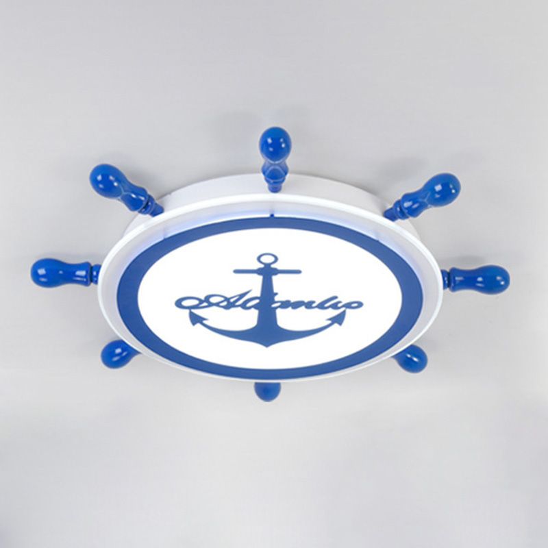 Mediterranean Style Ceiling Light Fixture Children's Room Bedroom Multi-colored Cute Kindergarten Cartoon Rudder Lamps