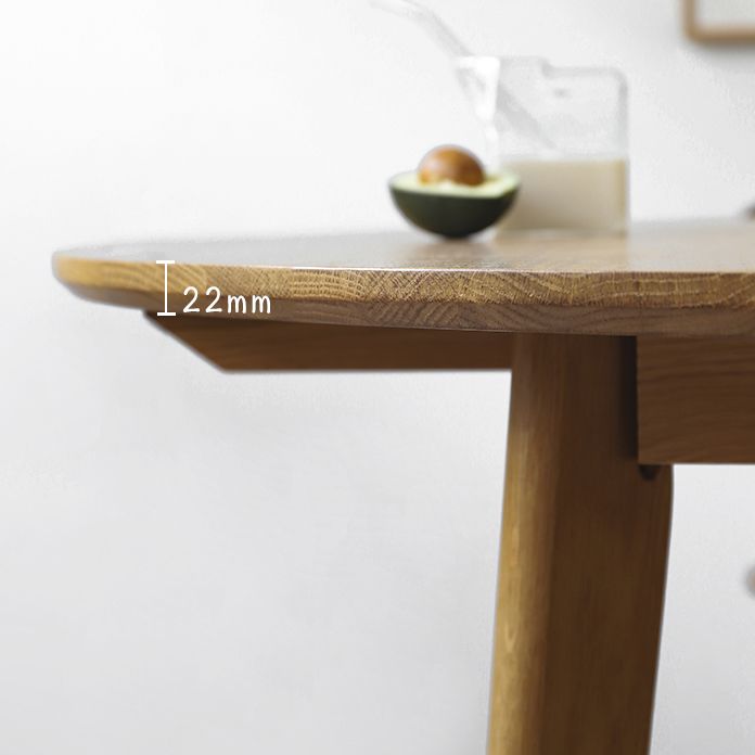 Round 4-foot Dining Table Oak Solid Wood Furniture for Dining Room Home