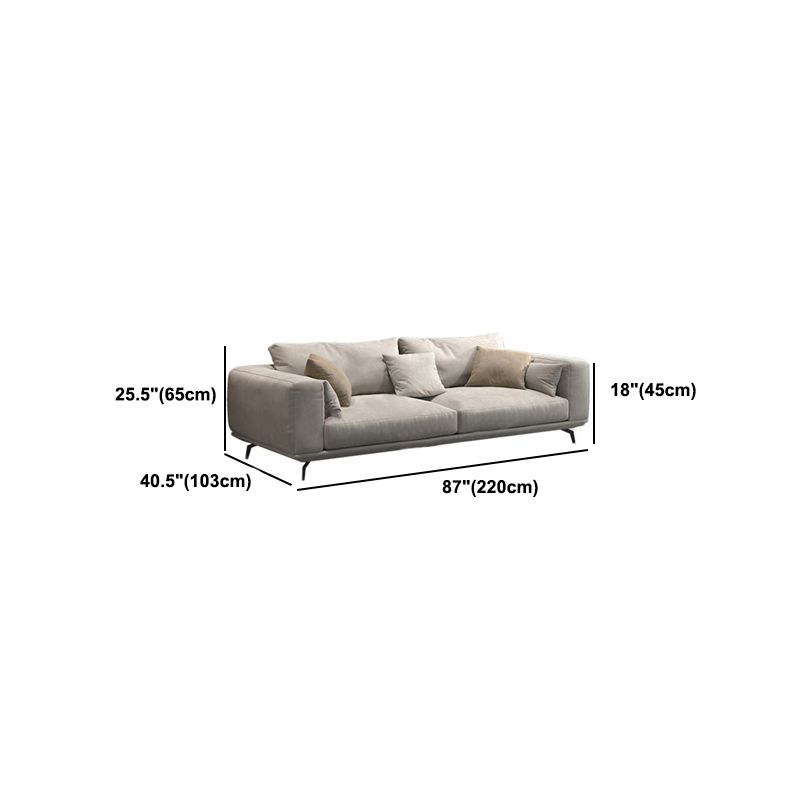 White Faux Leather Sofa & Chaise Loose Back Cushions Sofa - 25.59" H